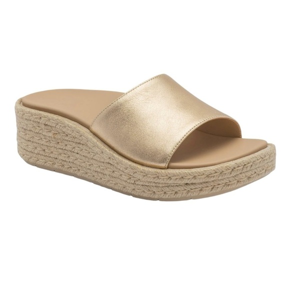 AEBO Metallic Gold Solstice Slide NWT Braided Jute Platform Wedge Women’… - Picture 7 of 13